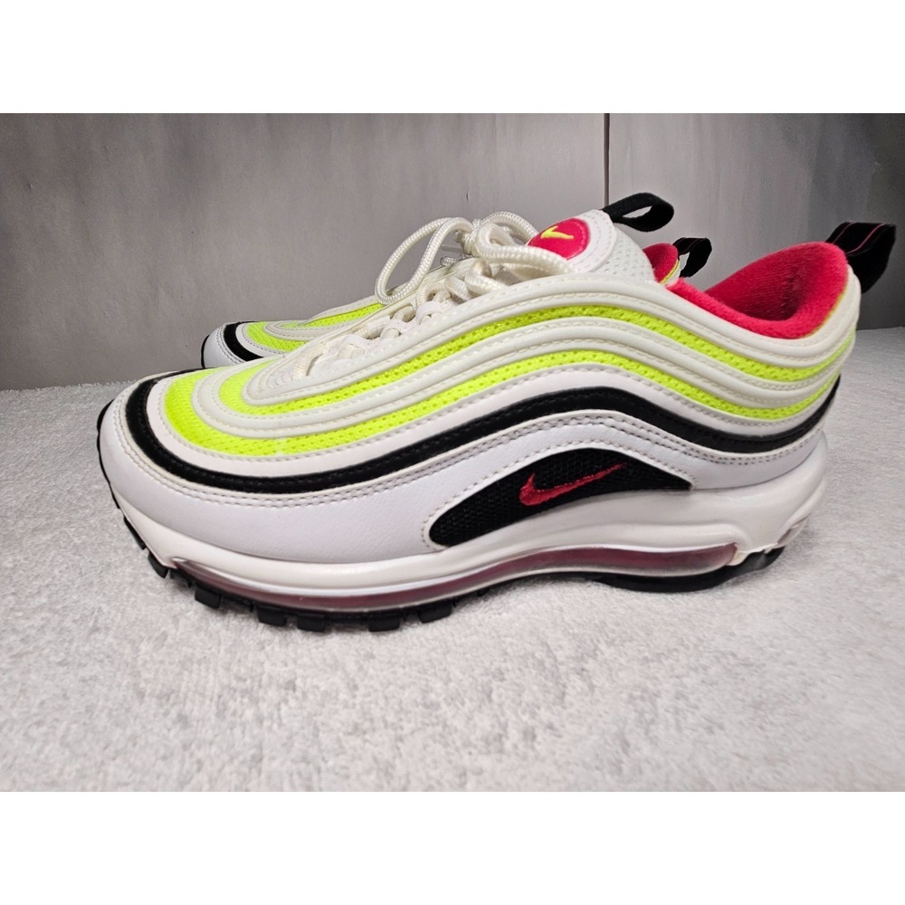 Nike Air Max 97 White Rush Pink Volt Youth Size 5.5Y Sneakers CJ9978-100